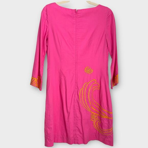 Lilly Pulitzer Pink Embroidered Shift Dress 2 - Picture 5 of 9